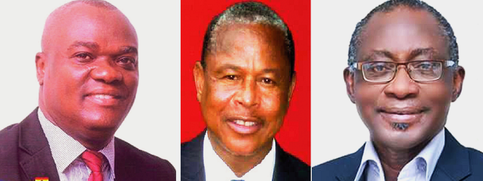Lawyer Ernest Gaewu — NPP, Mr Benjamin Kpodo — NDC and Mr Edwin Tukpeyi — Independent