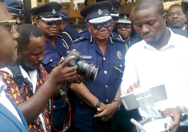 Police receive drone from GRIDCo