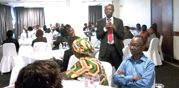  Dr Daniel Amooh, CEO of Acacia, answering nagging questions from clients. Picture: EDMUND SMITH-ASANTE