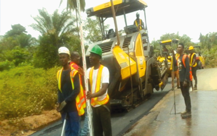  The contractor working on the road