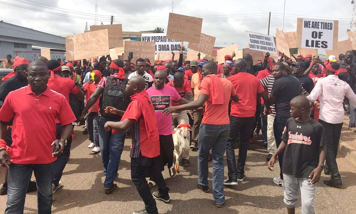 A section of the opposition parties in the Northern Region demonstrating