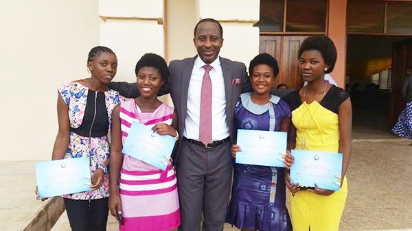  The Executive President of OKF, Dr Kofi Osei-Kusi (middle), and members of the 2015 winning team