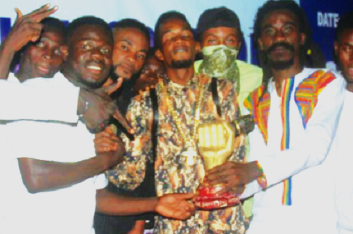 Jah Kauser (middle) with his posse at the event