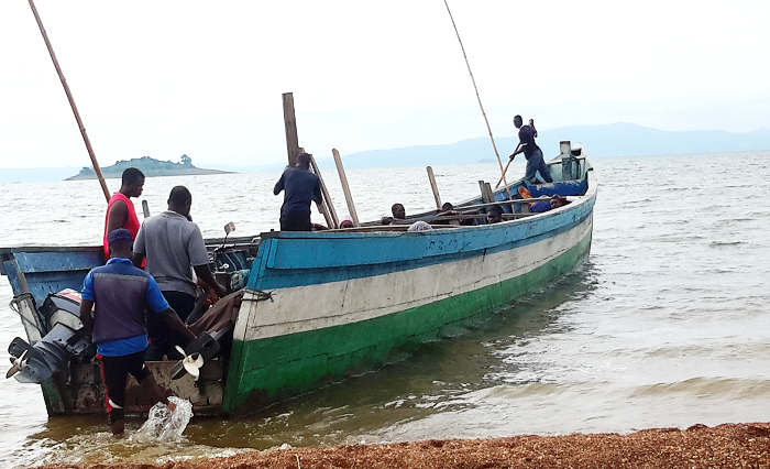 Some passengers joining the engine boat at Agordeke for Kpando Torkor