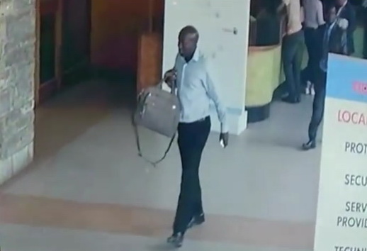 (Video) Man caught on camera with AU official's stolen bag