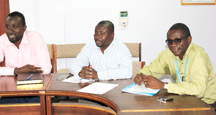 Mr Awal Mohammed of the CDD; the Deputy Director of the CDD, Dr Franklin Oduro, and Mr Charles Dzradosi of UNICEF during the engagement with journalists