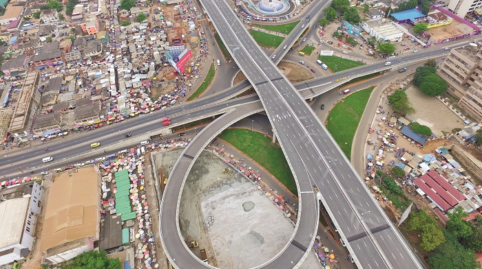 An aerial view of the Kwame Nkrumah interchange