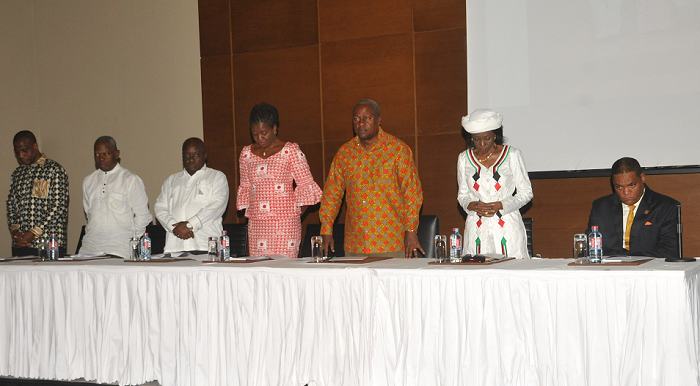  The presidential candidates at the peace agreement declaration. Picture: EBOW HANSON