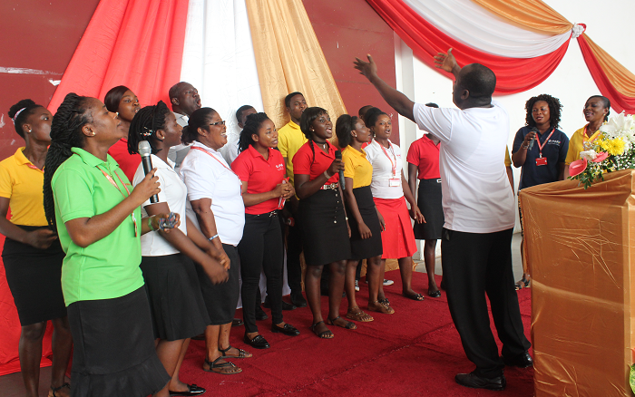  The G-PAK choir performing at the ceremony. See more pictures on Pages 24/41 Picture: BENEDICT OBUOBI