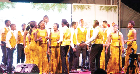 The Winneba Youth Choir in action at the West Hills Mall carols night