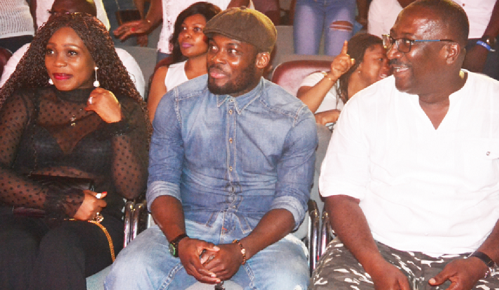   Michael Essien (middle) enjoyed the show