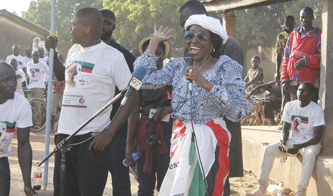  Nana Konadu  addressing supporters at Bole.