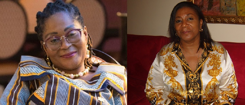Mrs Lordina Dramani Mahama(left), Mrs Rebecca Akufo-Addo(Right)