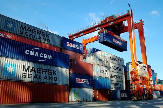 Containers at the port