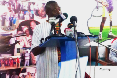 Emmanuel Ofosu Yeboah delivering his speech at the launch last Monday