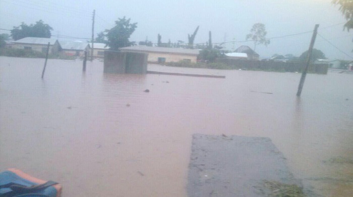 Some areas of the Tamale Metropolis covered by the floodwaters. Picture: SAMUEL DUODU