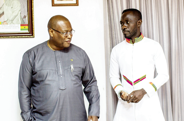 Mr Alex Segbefia, Minister of Health (left) and Okyeame Kwame