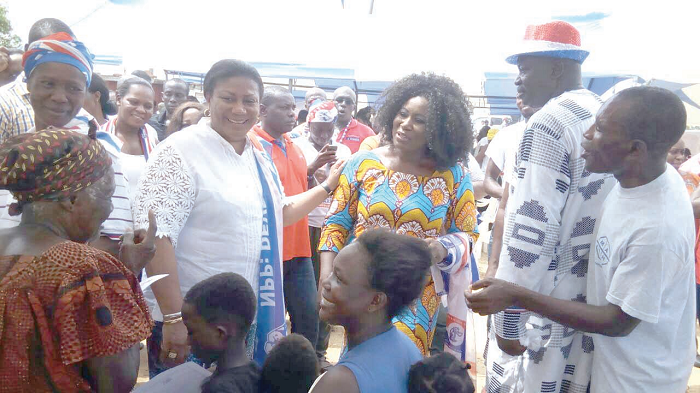 Mrs Rebecca Akufo-Addo interacting with residents of Krowor constituency 
