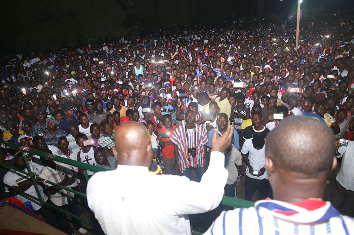 Nana Akufo-Addo addressing a rally at Atebubu