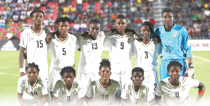 • Ghana’s Black Princesses as they lined up against New Zealand last Monday.
