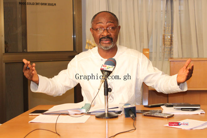 Alfred Agbesi Woyome responding to the court's ruling allowing Martin Amidu to cross examine him at a press conference in Accra