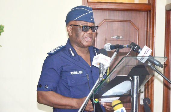Mr John Kudalor (below), IGP, speaking at the National Police Command Conference