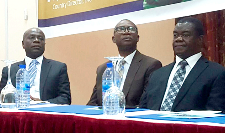  Some dignitaries at the high table, from left Rev. Prof. Cephas Omenyo, Provost, College of Education, Prof. Michael Tagoe (middle), Dean, School of Continuing and Distance Education, and Prof. Yaw Oheneba-Sakyi (right), Founding Dean, School of Continuing and Distance Education. 