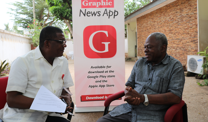  Dr Edward Mahama (right) explaining a point to Kobby Asmah, Political Editor, Daily Graphic  PICTURES AND VIDEO BY ENOCH DARFAH FRIMPONG