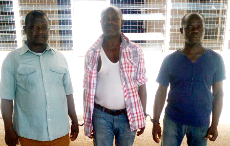The suspects (from left), Kofi Owusu,Emmanuel Odai and Kwaku Ameyaw