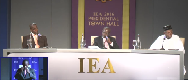 3 Presidential candidates face off at IEA debate
