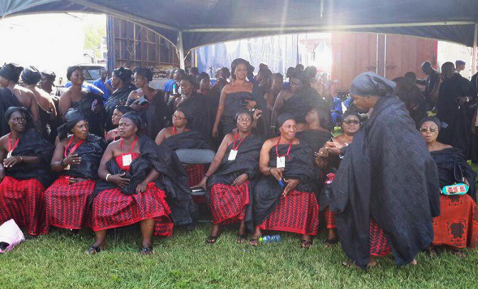 Some of the mourners already seated