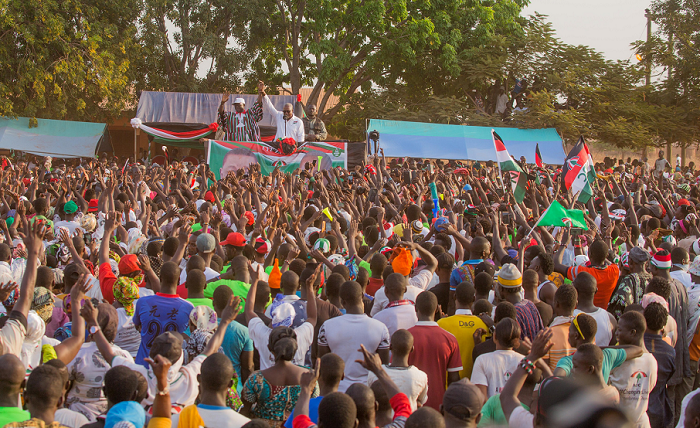  President Mahama introducing the MP for Talensi at  a rally at Tongo