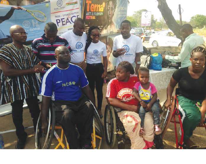 From back roll, Daniel Nii Mensah (3rd right) with some of the disable athletes and officials.