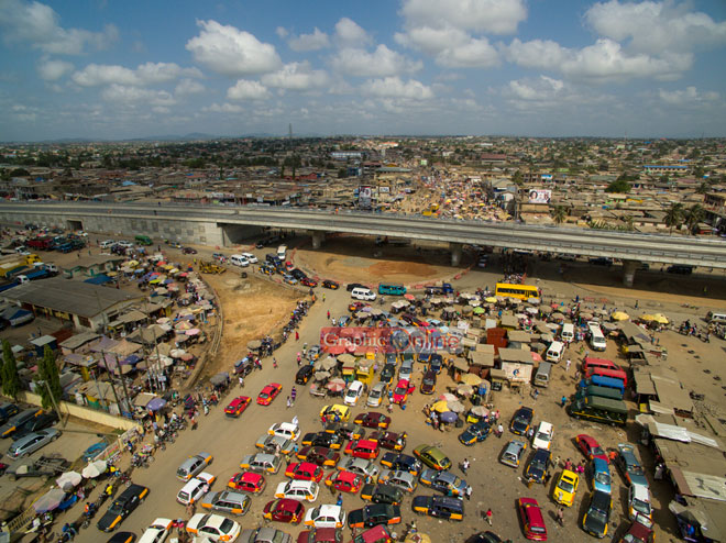 An aerial view of the Kasoa flyover. PHOTOS BY DOUGLAS ANANE FRIMPONG