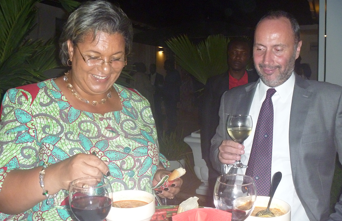  Ms Hannah Tetteh (left) having a conversation with Mr Andras Szabo (right), the Hungarian Ambassador to Ghana. Picture: Marcus Adu Poku