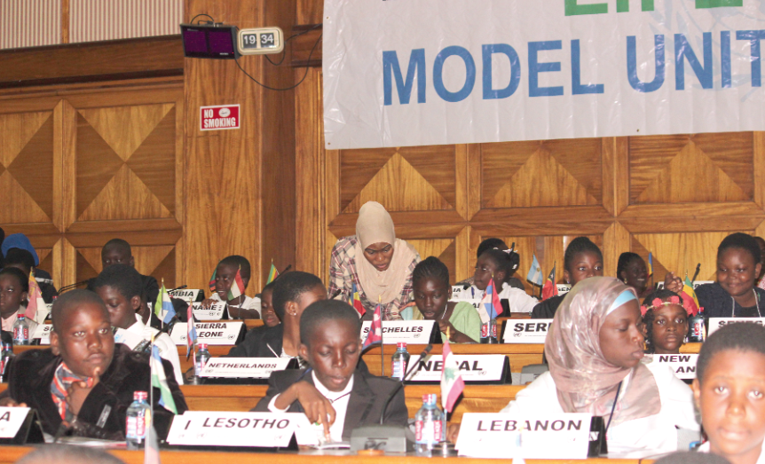 • A delegate (standing) making a contribution at the Model United Nations Summit. Picture: NII MARTEY M. BOTCHWAY