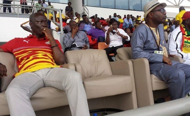 Minister of Sports Nii Lante Vanderpuye and GFA boss Kwesi Nyantakyi 