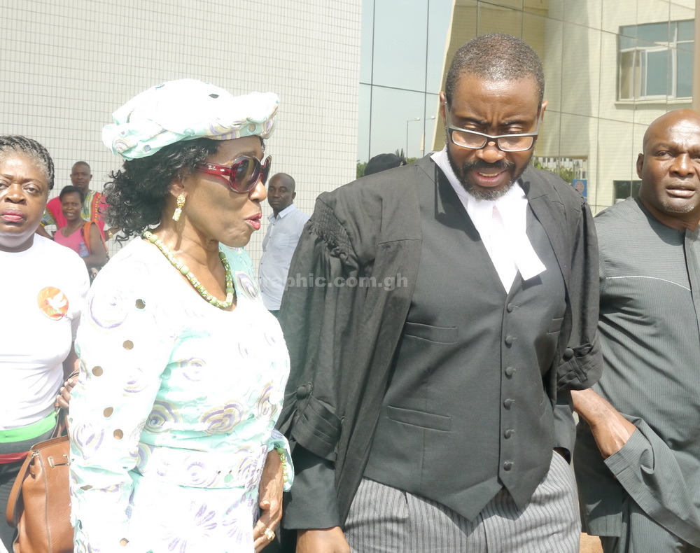  Nana Konadu Agyeman Rawlings leaving the court with his lawyer Ace Ankomah