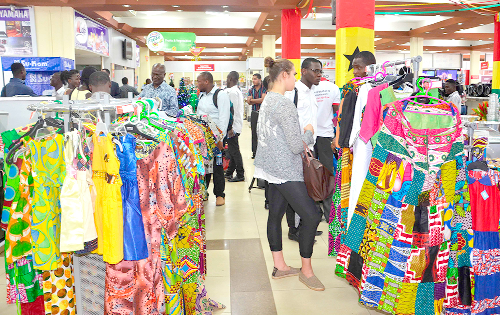 Flashback: Some petrons of the Melcom Made-in-Ghana Festival last  year looking at the local product on sale