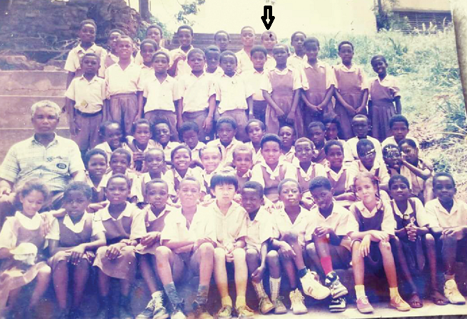 A group photograph of Major Mahama (circled) and his classmates at the Akosombo International School in 1994. Picture: ESINAM OSEI