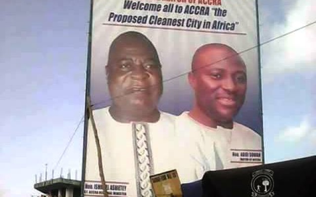 Mayor and Reg Minister's photos on clean Accra billboards pulled down