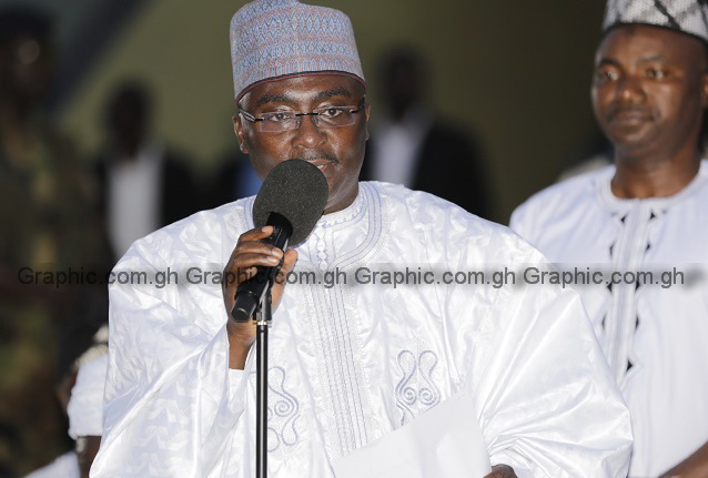 Vice-President, Dr Mahamudu Bawumia, addressing the guests during the IFTAR prayers at the Forecourt of the Flagstaff House