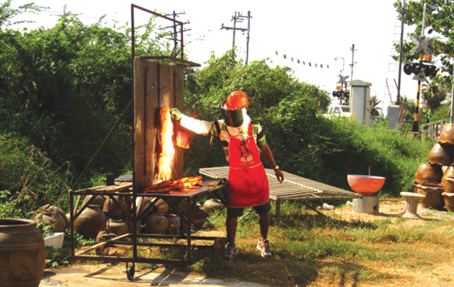 He cooks meat with over 300 degrees celcius of natural sunlight