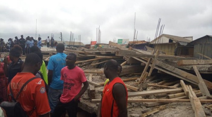 Techiman market building under construction collapses, killing one