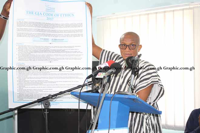 Information Minister, Mustapha Hamid launching the revised Code of Ethics for Ghanaian journalists launched in Accra on Tuesday