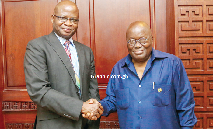  President Akufo-Addo and Mr Francis Agbonlahor, MD of Guinness 