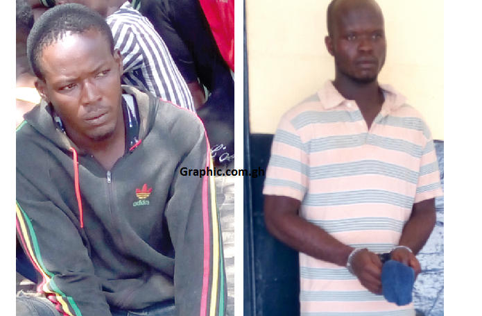 The suspects are Ibrahim Addo, 28, a mason, and Sulemana Muniru, 28, a plumber