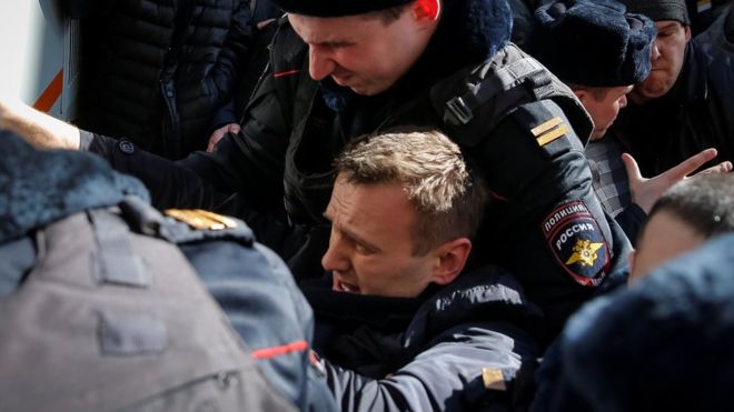 Russian opposition leader Alexei Navalny arrested