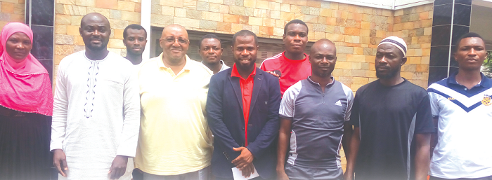  George Lutterodt( 3rd from )left with executive members of the fencing association