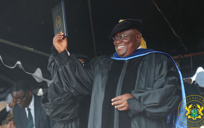 President Akufo-Addo receives the Honorary Doctorate Degree.